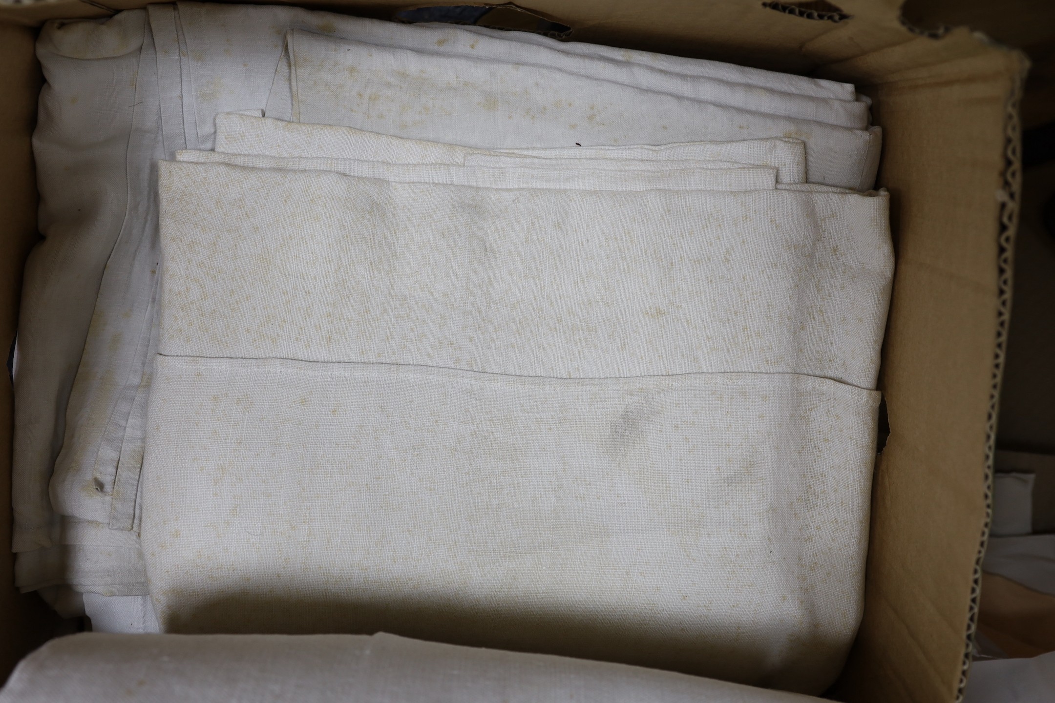 A box of eight French Provincial sheets